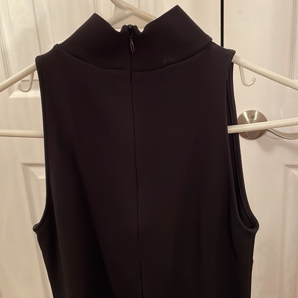 Womens black sleeveless formal top with collar. - Picture 2 of 2